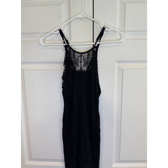 FREE PEOPLE INTIMATELY She's Got It Black Lace Slip Dress Back Button - Picture 4 of 8